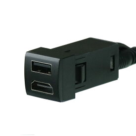 USB入力ポート＆HDMI入力ポート オーディオ中継 オーディオパーツ スペアスイッチホールがUSB/HDMI入力端子に変身 トヨタ/ダイハツ車用 (22.5mmx22.5mm)