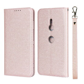 ソニー Xperia XZ3 SO-01L SOV39 801SO 6.0型 ケース 手帳型 カバー case エクスペリア xz3 手帳ケース Zouzt PUレザー製 ストラップ付き ベルトなし スタンド カード収納 マグネット 耐衝撃 滑り止め 5色 ピンク