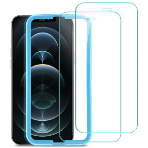ESR iPhone12Pro Max �p �K���X�t�B���� 2������ �����K���X �K�C�h�g�t�� �t���ی�t�B���� 6.7�C���`