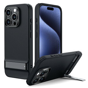ESR iPhone 15 Pro Max �P�[�X ���^���L�b�N�X�^���h�P�[�X 3way�X�^���h���[�h �ČRMIL�K�i�̗����h�~ ���C�����X�[�d�Ή� �X���� �w�ʃJ�o�[ �B��L�b�N�X�^���h�t�� �u���b�N Boost�V���[�Y