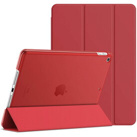 JEDirect iPad 9.7インチ (第6/5世代用) ケース PUレザー 三つ折スタンド オートスリープ機能 (レッド)