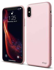 elago iPhone Xs/iPhone X 対応 ケース 薄型 ストラップ ホール 付き シンプル デザイン ポリカーボネイト スリム ハード カバー 側面 フルカバー タイプ [ Apple iPhoneXs iPhoneX アイフォンXs アイフォンX 対応 ] SLIM FIT ラブリーピンク