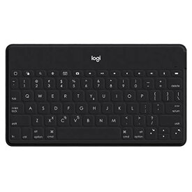 ロジクール KEYS TO GO ワイヤレス Bluetooth キーボード iK1042BKA US配列 薄型 6mm 軽量 180g ワイヤレスキーボード iPhone iPad Apple TV 充電式 第10世代 第9世代 対応 耐水 無線 スマートフォンスタンド付 ブラック 国内正規品