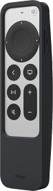 elago Apple TV 4K 2022 / AppleTV 4K 2021 対応 リモコン ケース AirTag 収納 可能 Siri Remote コントローラー 用 耐 衝撃 シリコン ケース 落下防止 用 ストラップ 付属 カバー [ AppleTV4K 第3世代 / アップルTV 4K 第2世代 対応 ] R5 CASE ブラック