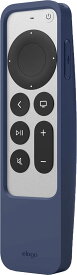 elago Apple TV 4K 2022 / AppleTV 4K 2021 対応 リモコン ケース AirTag 収納 可能 Siri Remote コントローラー 用 耐 衝撃 シリコン ケース 落下防止 用 ストラップ 付属 カバー [ AppleTV4K 第3世代 / アップルTV 4K 第2世代 対応 ] R5 CASE ジーンインディゴ