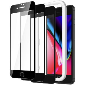 JEDirect iPhone 8 Plus/7 Plus (5.5C`p) SʕیtB KXtB  KChgt P[XɊȂ HDNA 3Zbg (ubN)