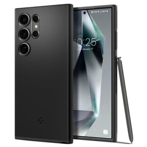 Spigen Galaxy S24 Ultra �P�[�X ���^ SC-52E | SCG26 �ɔ� �����Y�ی� �C�菝�h�~ ���^�J�o�[ �y�� �w��h�~ �V���v�� �}�b�g�d�グ ���C�����X�[�d�Ή� �V���E�t�B�b�g ACS07281 (�u���b�N)