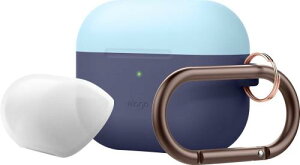 elago AirPods Pro 対応 ケース カラビナ 付き 耐衝撃 シリコン カバー バイカラー ケースカバー 衝撃 吸収 傷防止 落下防止 保護 アクセサリー [ Apple AirPodsPro MWP22J/A エアーポッズPro エアーポッズ