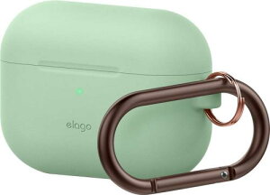 elago AirPods Pro 対応 ケース カラビナ 付き 耐衝撃 シンプル シリコン カバー 衝撃 吸収 スリム ソフト ケースカバー 落下防止 保護 アクセサリー [ Apple AirPodsPro MWP22J/A エアーポッズPro エアーポ