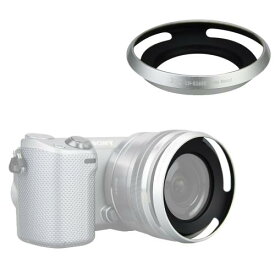 JJC ネジ込み式 レンズフード Sony E PZ 16-50mm F3.5-5.6 OSS SELP1650 レンズ 対応 レンズカバー ソニーレンズフード Sony ZV-E10 II ZV-1F ZV-E10 A6600 A6500 A6400 A6300 A6100 A6000 A5100 A5000 A77 M2 NEX 5R 5T 3N キットのレンズ など適用 レンズ保護 シルバー