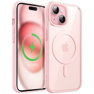 JETech iPhone 15 Plus 6.7�C���`�p �}�O�l�b�g �P�[�X MagSafe�ɑΉ� �Ռ��z�� �o���p�[�J�o�[ �\���b�h�J���[�}�b�gTPU�t���[�� �����h�~ �N���A�o�b�N (�s���N)