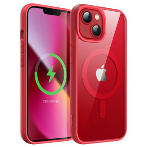 JEDirect iPhone 13 mini 5.4�C���`�p �}�O�l�b�g �P�[�X MagSafe�ɑΉ� �Ռ��z�� �o���p�[�J�o�[ �\���b�h�J���[�}�b�gTPU�t���[�� �����h�~ �N���A�o�b�N (���b�h)