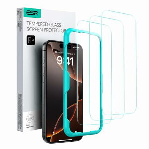 ESR iPhone 16 Pro Max �K���X�t�B���� �X�N���[�� �ی�t�B���� ��phone16promax �K���X�t�B���� ���Ȃ� 3�� �����K���X�t�B���� �ȒP���t���K�C�h�g�t�� ��phone16promax �t�B���� ���炳�� �d�x9H �R��
