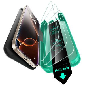 3�b�Ŋ����E50kg�ϏՌ�ESR iPhone 16 Pro �K���X�t�B���� 9H�����K���X�X�N���[���ی�t�B����3������ ��phone16pro �ی�t�B���� �C�A���� �z�R���t���[ �����K���X �R���K�i�̔�U�h�~�ی� ���ϋv 