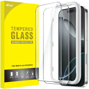 JETech iPhone 16 Pro 6.3C`p tیtB KX KChgt P[XɊȂ HDNA 2Zbg