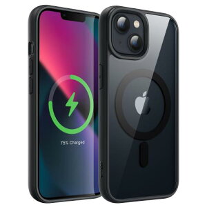 JEDirect iPhone 13 mini 5.4�C���`�p �}�O�l�b�g �P�[�X MagSafe�ɑΉ� �Ռ��z�� �o���p�[�J�o�[ �\���b�h�J���[�}�b�gTPU�t���[�� �����h�~ �N���A�o�b�N (�u���b�N)