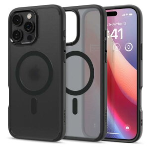 17NЗ̋ZpSpigen iPhone 16 Pro Max P[X MagSafeΉ  NA Xgbvz[ ČRMILKi EgEnCubhE}OtBbg ACS08003 (tXgEubN)