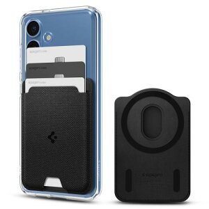 Galaxy S25�V���[�Y��p Spigen �}�O�l�b�g���� �J�[�h�z���_�[ �J�[�h�P�[�X 3�����[ �E�H���b�g �}�O�l�b�g�t�� ��ʌn IC�J�[�h���[ - �A�[�o���E�t�B�b�g�E�}�O�t�B�b�g AFA09208�i�u���b�N�j