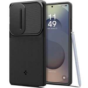 Spigen Galaxy S25 Ultra �P�[�X �J�����J�o�[ �����Y�ی� �}�b�g �ϏՌ� �ČRMIL�K�i �I�v�e�B�b�N�E�A�[�}�[ ACS08969 (�u���b�N)