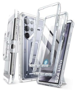 SUPCASE Galaxy S24Ultra P[X 5G 2024N SC-52E SCG26 ČRMILKi擾 񖇑OʃJo[ ]xgNbvt X^h@\ یtBt wFؑΉ ϏՌ ho AEghA ی S24Eg