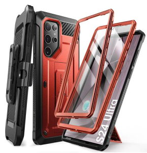SUPCASE Galaxy S24Ultra P[X 5G 2024N SC-52E SCG26 ČRMILKi擾 񖇑OʃJo[ ]xgNbvt X^h@\ یtBt wFؑΉ ϏՌ ho AEghA ی S24Eg