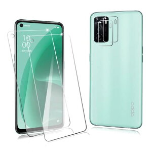 4枚入りFOR OPPO A55s 5G 用のガラスフィルム(2枚入)+ FOR OPPO A55s 5G 用のカメラフィルム(2枚入)超薄型 硬度9H 指紋防止 日本旭硝子製 for OPPO A55s 5G 対応 保護フィルム 飛散防止/耐衝撃/気泡ゼロ