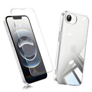2Zbg1 FOR iPhone 16e p̃KXtB + 1 FOR iPhone 16e p̕یJo[ی TPU \tg VRP[X KX / dx9H / /یtB PCduoduo