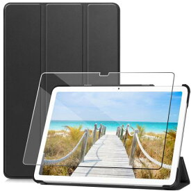 全面保護グループ対応 Google Pixel Tablet GA04750-JP 用のケース 対応 Google Pixel Tablet GA04750-JP 用の保護カバー衝撃吸収 + FOR Google Pixel Tablet GA04750-JP 用の強化ガラスフィルム 表面硬度9H 飛散防止処理 タブレット 専用 液晶保護フィルム 全面保護（ブラッ