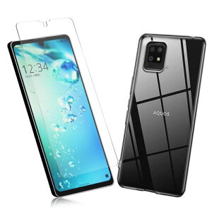 2枚セット1枚 FOR AQUOS zero6 用のガラスフィルム + 1枚 FOR AQUOS zero6 用の保護カバー透明保護 AAQUOS zero6 TPU ソフト シリコンケース 強化ガラス / 硬度9H / 撥油性/保護フィルム PCduoduo