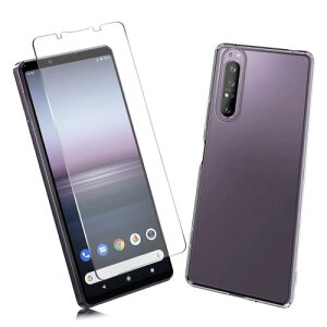 2Zbg1 FOR Xperia 1 II ̃KXtB + 1 FOR Xperia 1 II p̕یJo[ی Xperia TPU \tg VRP[X KX / dx9H / /یtB PCduoduo
