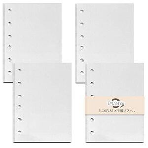DY.2ten メモ帳リフィル ミニ6穴4冊セット 無地 システム手帳リフィル 手帳リフィル a7 ポケットサイズ クリーム 180枚 ノートDY.2ten