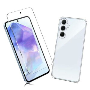 2Zbg1 FOR Galaxy A55 5G p̃KXtB + 1 FOR Galaxy A55 5G p̕یJo[ی Galaxy A55 TPU \tg VRP[X KX / dx9H / /یtB PCduoduo