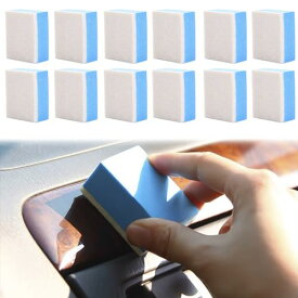 洗車スポンジ コンパウンドスポンジ12個セット塗り込み専用スポンジ 水垢落とし ウロコ取り 油膜取り 車 窓 ガラス 水垢 洗浄 お手入れ 研磨スポンジ 二層構造 再利用可能 吸水 速乾 羊毛フェルト 傷つかない 洗車用品