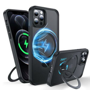 FNDMILČRMILKiEMagSafeΉ360°] iPhone 12/12 Pro p P[X [~߃eNX`] [ڂɌȂX^h] cΉ VRt[ }bgn[hP[X ACtH12/12 Pro p P[