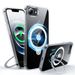 FNDMILČRMILKiEMagSafeΉ360°] iPhone 16e p P[X [~߃eNX`] [ڂɌȂX^h] cΉ ϏՌ ΂ݖh~ VRt[ n[hJo[ ACtH16e p P