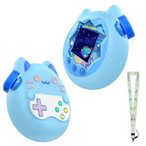 Tamagotchi Paradise(たまごっちパラダイス) 用 ケース 電子ペットおもちゃ 子供用 ケース 全面保護カバー シリコンケース HUKWIMO 首掛け用の恐竜柄ストラップ付き 耐衝撃 防塵 防水 装着充電可能