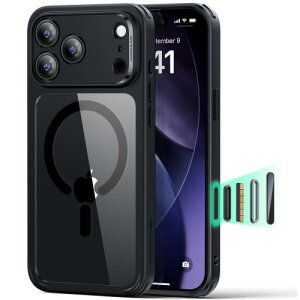 ESR iPhone 2025 Pro Max �P�[�X ���ϖh�~ �ϏՌ� �R�p�K�i�ی� �w��h�~ ���ϋv�� �}�O�l�b�g�X�}�z�P�[�X Classic(�N���A_�u���b�N)