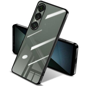 Xperia 1 VII ケース クリア 薄型 透明 TPU 耐衝撃 ソフト 黄変防止 ストラップホール付き xperia 1 vii カバー SO-51F対応 Xperia 1 7 ケース(ブラック)