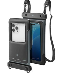 Spigen���ɕ����E2���Z�b�g�X�}�z �h���P�[�X IPX8 �G�A�E�N�b�V���� ��F�� iPhone Pixel Xperia�ɑΉ� �t���[�e�B���O�h���P�[�X ACS09348 A611P (�}�b�g�u���b�N)