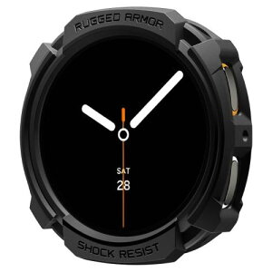 Spigen Galaxy Watch 8 44mm �P�[�X �X�|�[�e�B�[ �f�U�C�� ���� �Ռ��z�� ���h�~ �ϏՌ� �ی�J�o�[ �M�����N�V�[�E�H�b�`�p ���M�b�h�E�A�[�}�[ ACS10006 (�}�b�g�E�u���b�N)