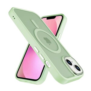PinLiSheng iPhone 13 mini MagSafe�Ή� �P�[�X �}�b�g ������ �����{�^�� �ϏՌ� ���ɗD�����G�� �w��h�~ �ČRMIL�K�i ���ϖh�~ �X�g���b�v�z�[���t�� �X�}�z�P�[�X iPhone 13mini,�O���[��