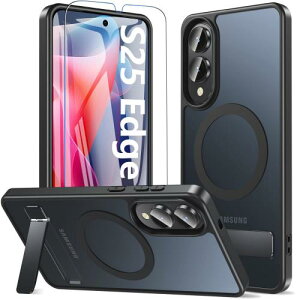 2025�V�o��Galaxy s25 edge �P�[�X MagSafe�Ή� �X�^���h9H�����K���X�t�B�����t�� �}�O�l�b�g���� ������ �ϏՌ� �w��h�~ ���΂ݖh�~ ���C�����X�[�d�Ή� �X�}�z�P�[�X ������� �l�C �M�����N�V