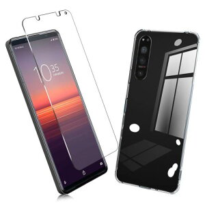 2Zbg1 FOR Sony Xperia 5 II p̃KXtB + 1 FOR Sony Xperia 5 II p̕یJo[ی SONY TPU \tg VRP[X KX / dx9H / /یtB PCduoduo