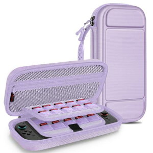 Fintie Switch 2 ケース キャリングケース スイッチ 2 2025専用 EVAハードシェル ゲームカード 収納バッグ 大容量 耐衝撃 保護 持ち運び便利(ライラックパープル)