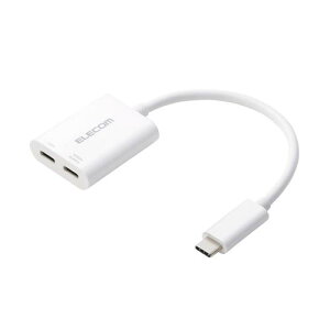 �G���R�� �G���R�� usb c �ϊ��A�_�v�^ �C���z�� �I�[�f�B�I�ϊ� ���d�|�[�g�t�� 2in1 100W [�[�d���Ȃ���C���z�����g����] USB PD�Ή� 4K/60Hz Type-C to Type-C �z���C�g ECAD-C2CPD100WH