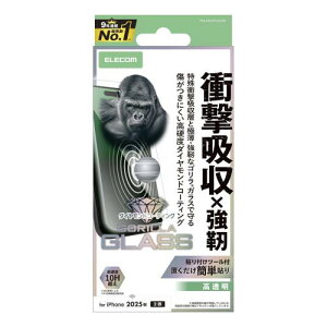 �G���R�� iPhone 17 �K���X�t�B���� ���� gorilla�K���X �Ռ��z�� �d�x10H �����h�R�[�g �w�䂪���Ȃ� SHOCKPROOF �C�A������Ȃ� �\��t���c�[���t�� PM-A25AFLGZOD