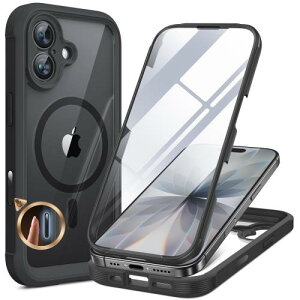 Miracase iPhone17 �P�[�X MagSafe�Ή� �X�}�z�P�[�X ��Phone17 �p �J�o�[ 9H �����K���X 360°�ی� �S�g�o���p�[�ی�P�[�X 6.3�C���` �t���J�o�[ ���C�����X�[�d�Ή� �}�O�Z�[�t�Ή� �}�O�l�b�g���� ��