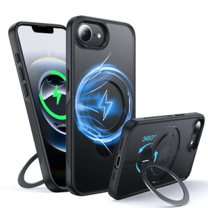 FNDMILČRMILKiEMagSafeΉ360°] iPhone 16e p P[X [~߃eNX`] [ڂɌȂX^h] cΉ VRt[ }bgn[hJo[ ACtH16e p P[X 2025 }