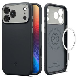 Spigen 創業18年の技術力 iPhone 17 Pro ケース MagSafe対応 マグネット搭載 ストラップホール 米軍MIL規格 ナノポップ・マグフィット (ブラック・セサミ) ACS09968