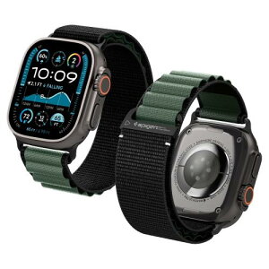 Apple Watch �o���h 49/46/45/44mm�ȒP�ɒ��������\�ȃx���g Apple Watch Ultra3/Ultra2/Ultra/11/10/9/8/7/6/5/4/SE3/SE2/SE �Ή� �X�g���b�v �i�C���� �t�@�u���b�N �ʋC�� WBF1 AMP10223 (�u���b�N�E�O���[��)